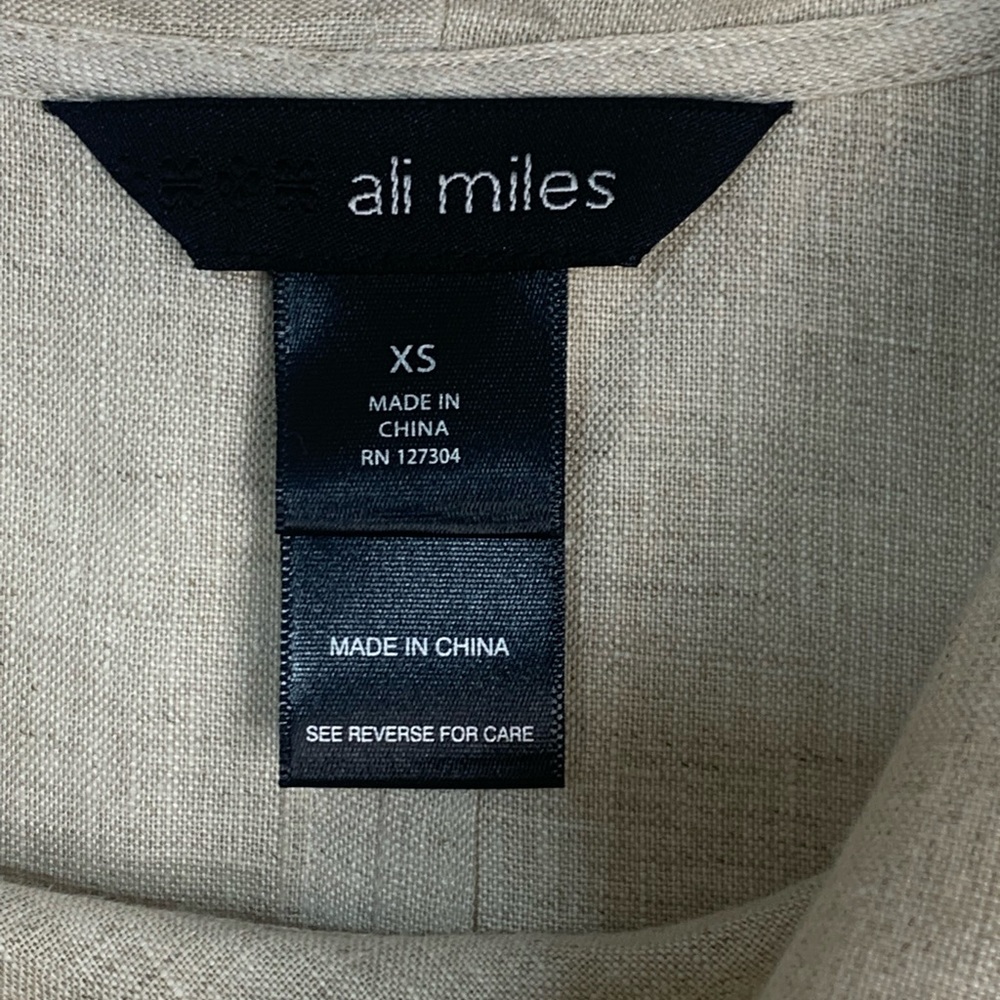 Ali Miles XS Fresh Approach Linen oversized lagenlook Cowl neck w pockets NWT - Picture 6 of 8